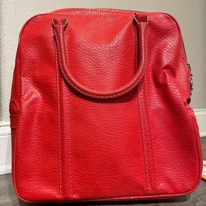 Vintage Amelia Earhart Red Travel Carry On Bag Luggage with Zippered Top